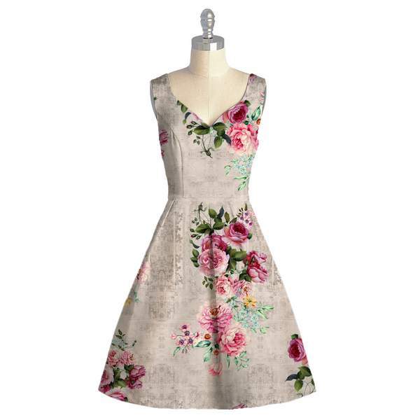 Dreamy Watercolor Blooms: Satin Georgette Fabric with Floral Watercolor Pattern