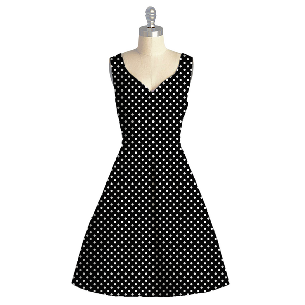 Polka Dot Perfection: Geometric Delights on Satin Georgette