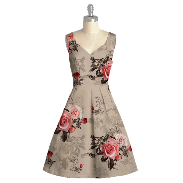 Enchanting Roses: Crepe Silk Fabric Embellished with Floral Rose Patterns