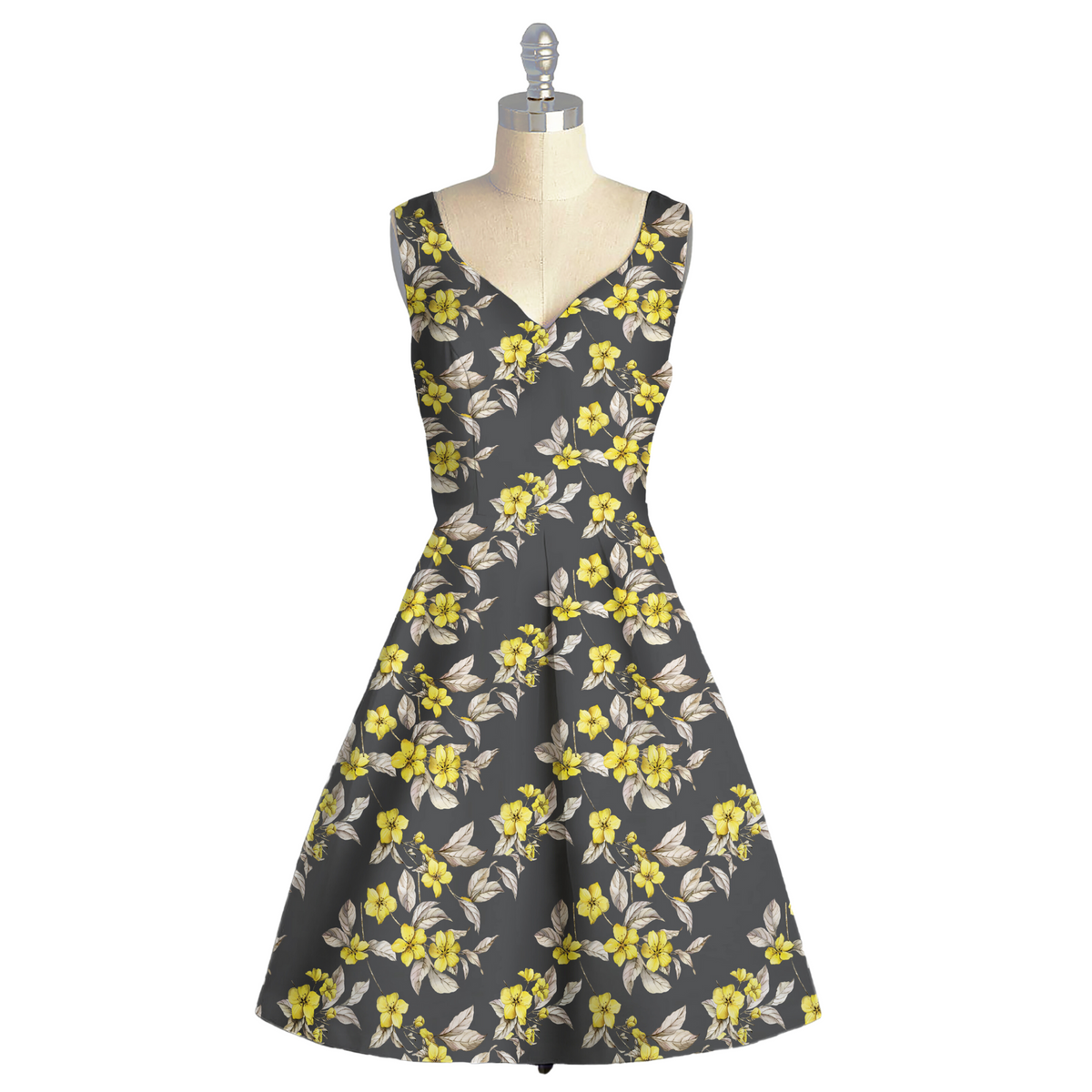 Whimsical Garden Blooms Satin Georgette Fabric With Floral Pattern whimsical-garden-blooms-satin-georgette-fabric-with-floral-pattern