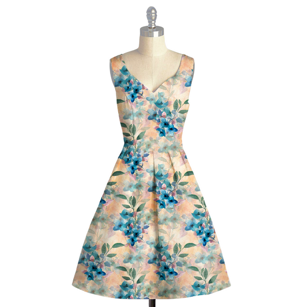 Nature's Brushstrokes: Experiencing the Floral Watercolor Pattern on Viscose Georgette