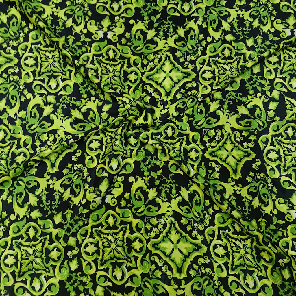 Print Pattern in Black on Crepe Silk Fabric