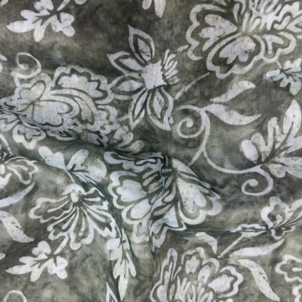Batik Printed Fabric Material Batik Chanderi Blue