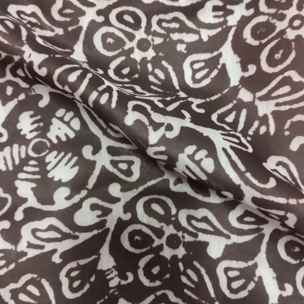 Batik Printed Fabric Material Batik Chanderi Black
