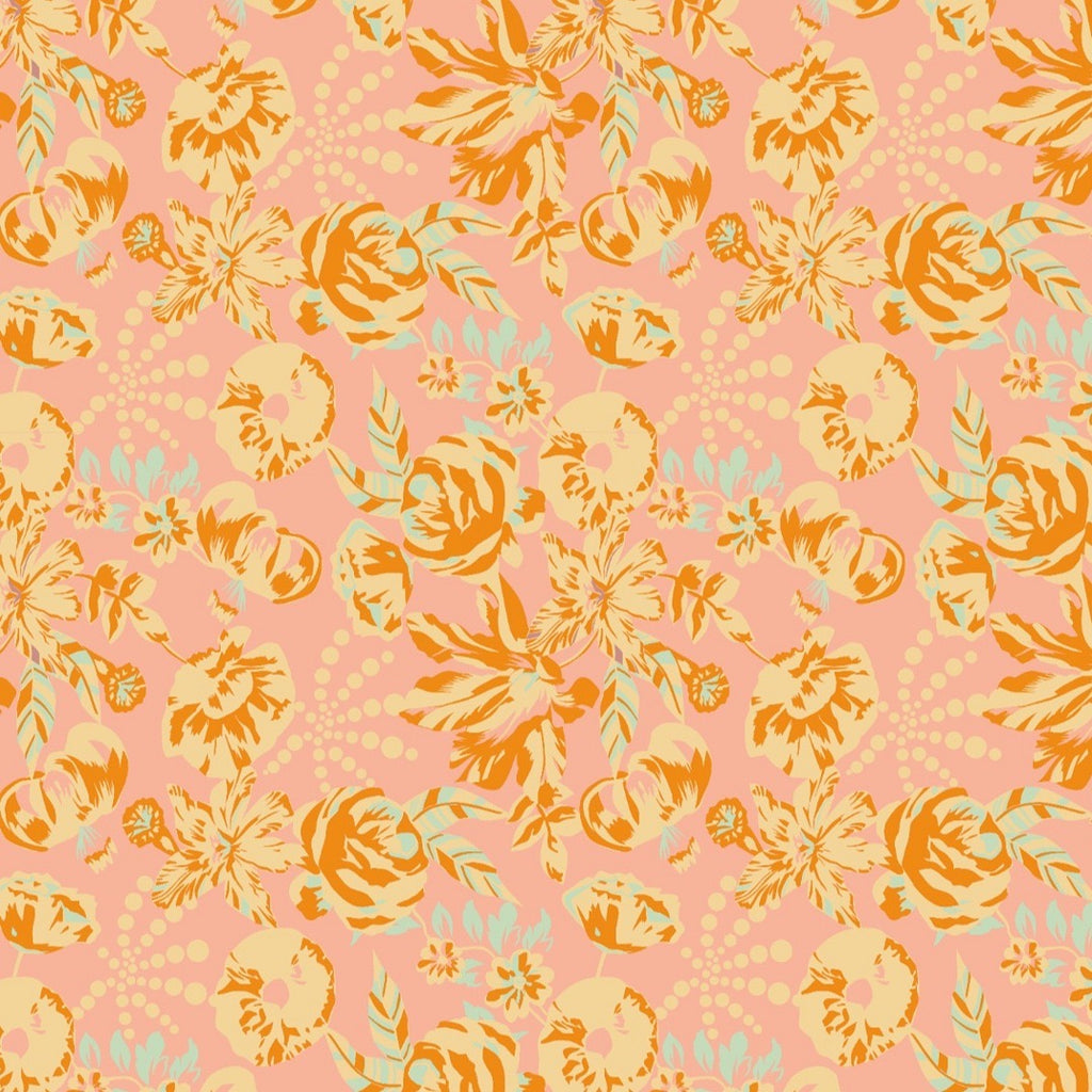 Archana Tropical Floral Bouquet Print on Satin Georgette OM PS 409
