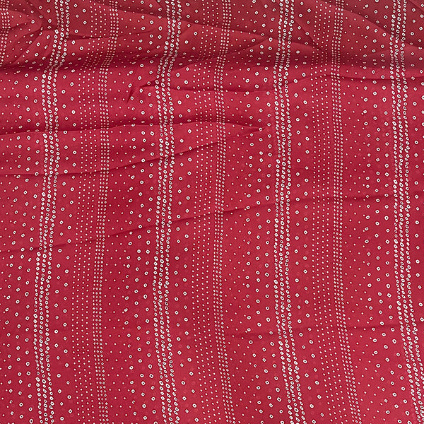 Heena Bandhani Print in Red on Satin Georgette Fabric