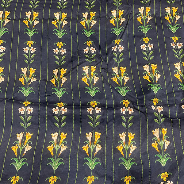 Farm Rio Small Floral Print in Black Color on Pure Muslin