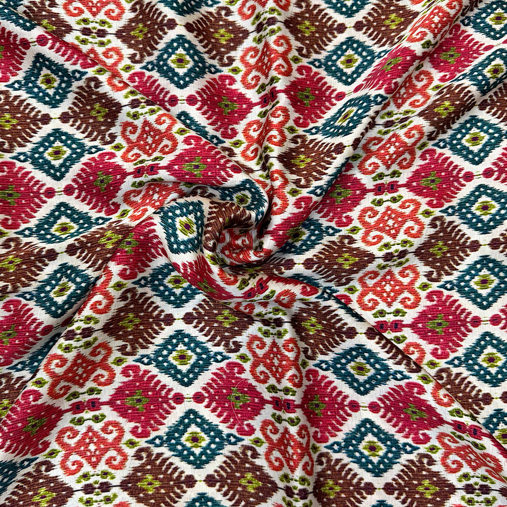 Small Ikat Print on Pure Modal Satin