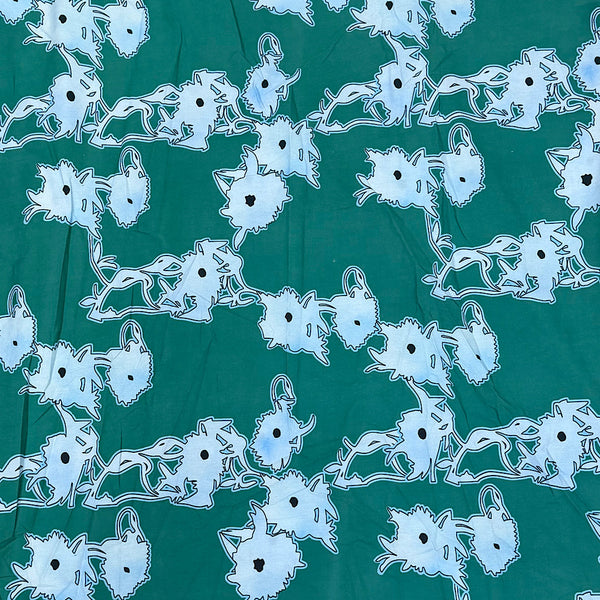 Dhruv Print with Green abstract English Floral Print on Pure Cotton Poplin OM PS  399