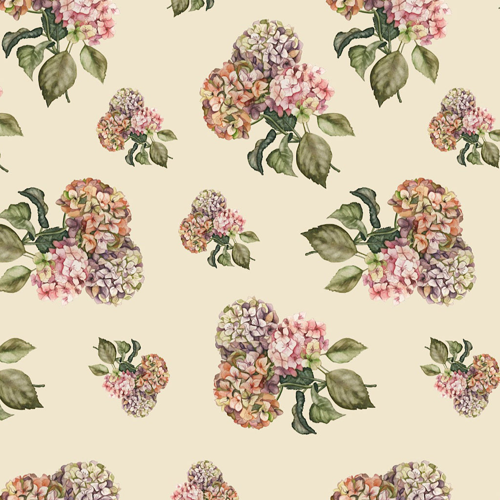 Sharmali Big Floral Bunch Print on Beige Base Colour on Pure Modal Satin