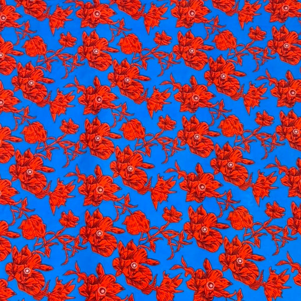 Dhruv Scarlet Floral Vine Print on Pure Cotton Poplin OM PS 406