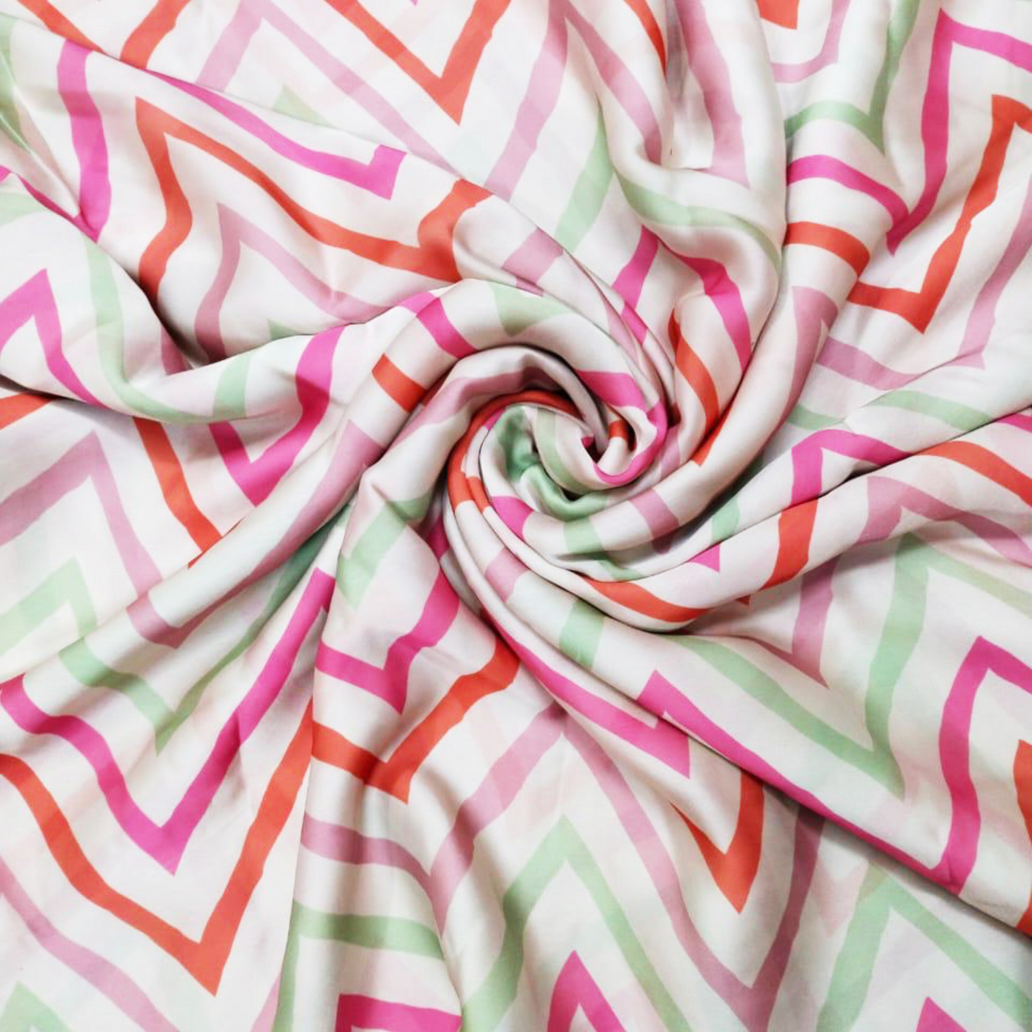 Geometric Elegance: Striking Stripes on Crepe Silk