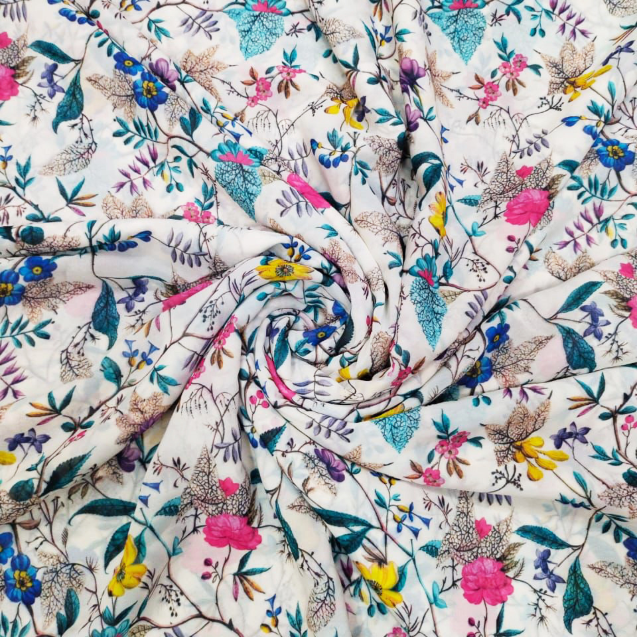 Timeless Elegance: Satin Georgette Fabric in Traditional Pattern ...