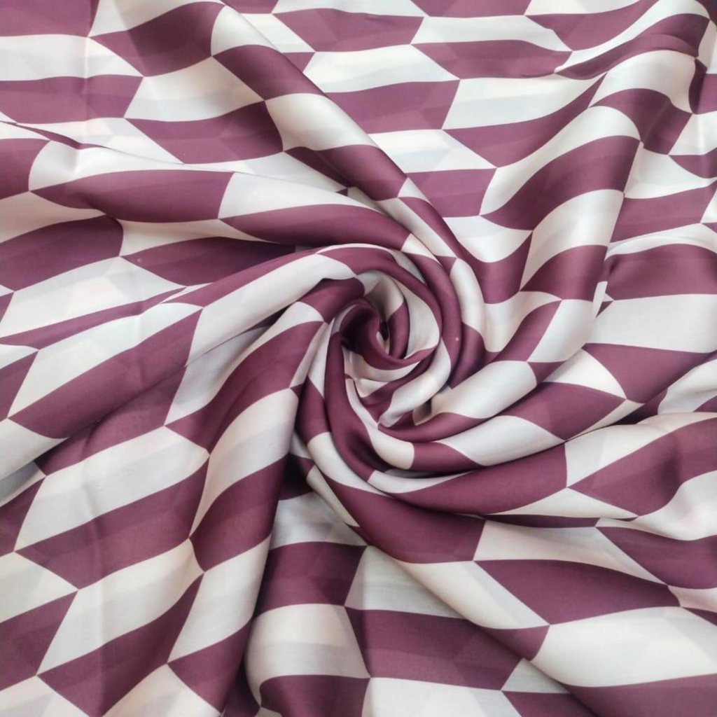 Bold Geometry: Geometric Delights in Satin Georgette Fabrics