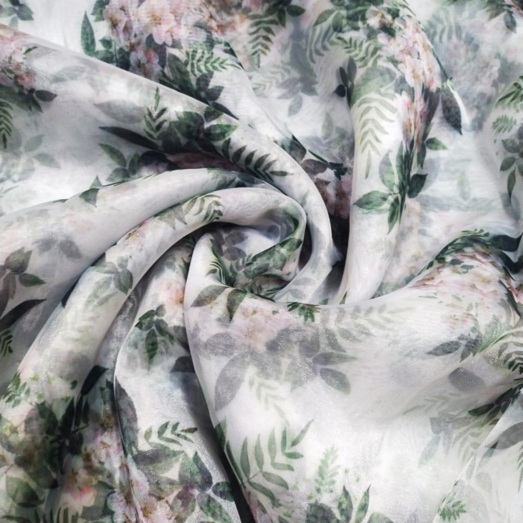 Blossoming Beauty: Soft Organza's Floral Fantasy Unveiled by OM Fabs!