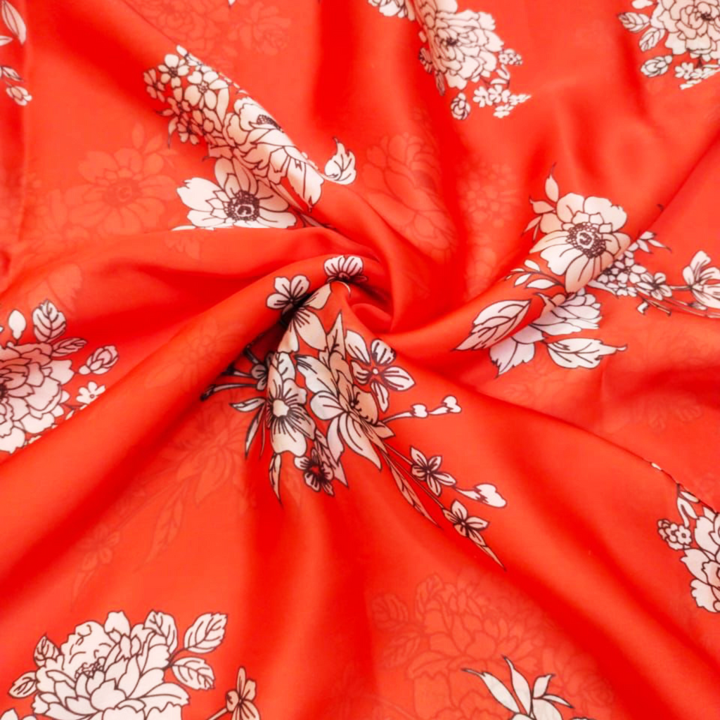 Satin Georgette: Enchanting Floral Elegance!