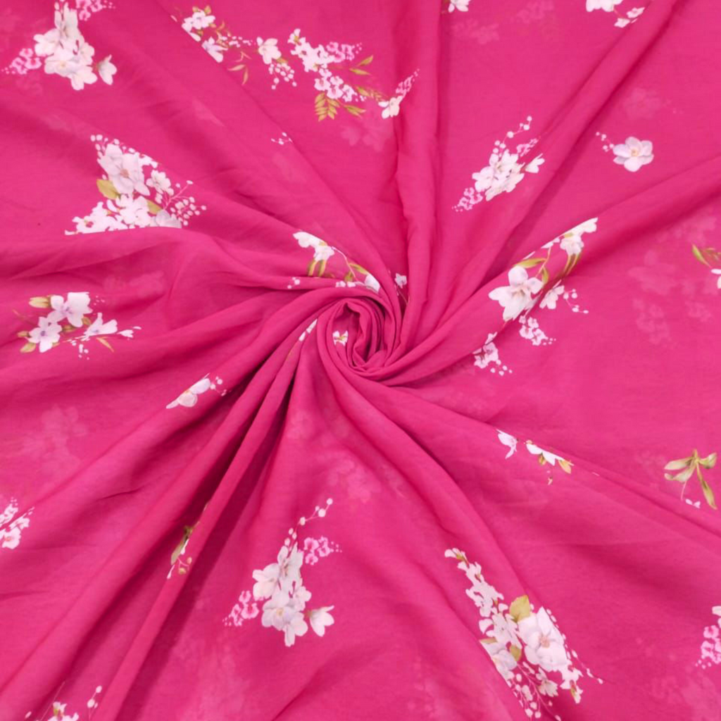 Floral Elegance: Satin Georgette Flourishes with Stunning Patterns