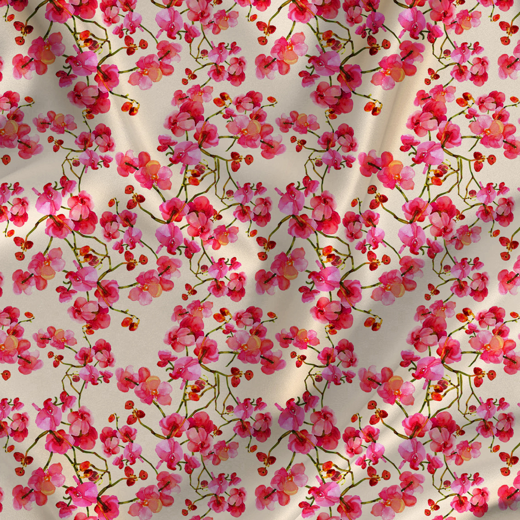 Watercolour Blooms: Crepe Silk's Captivating Floral Palette