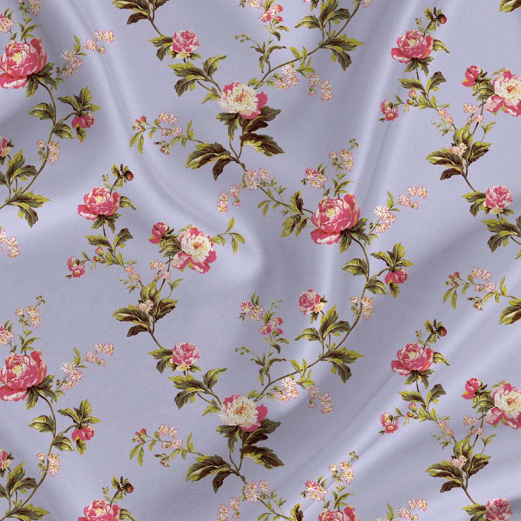 Enchanting Blossoms: Modal Satin with Floral Pattern