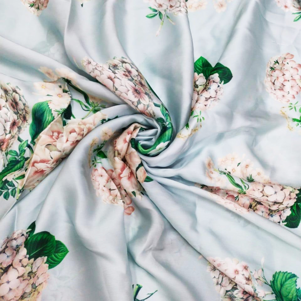 Enchanting Blossoms: Satin Georgette Floral Prints