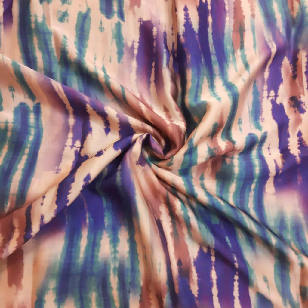 Radiant Tie & Dye: Satin Georgette's Exquisite Tapestry by OM Fabs!