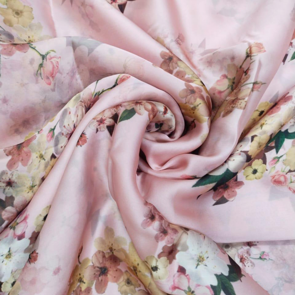 Petals in Motion: Satin Georgette Blossom Prints for Fashionable Delights