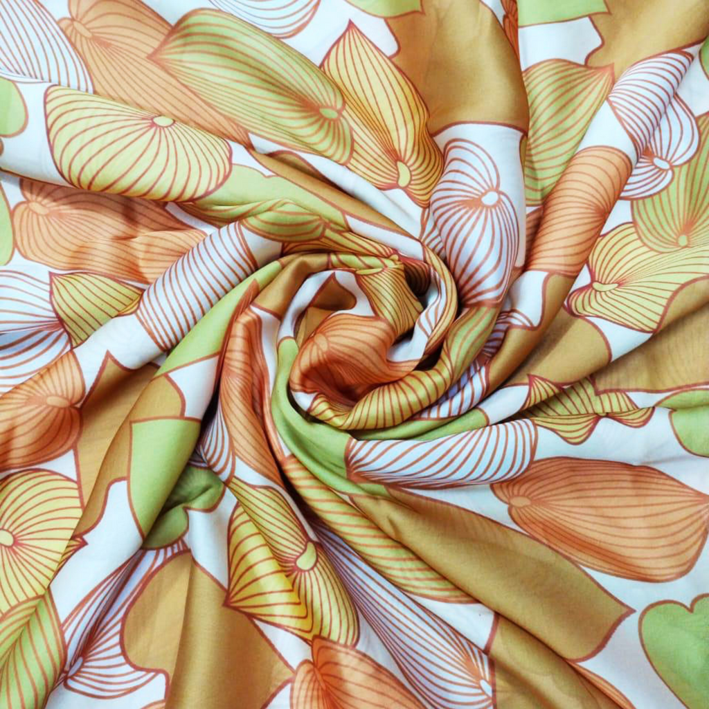 Enigmatic Whispers: Satin Georgette's Abstract Delight