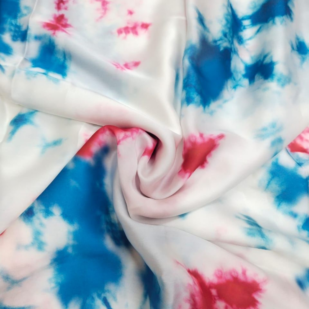 Spiraling Splendor: Tie & Dye Magic in Satin Georgette