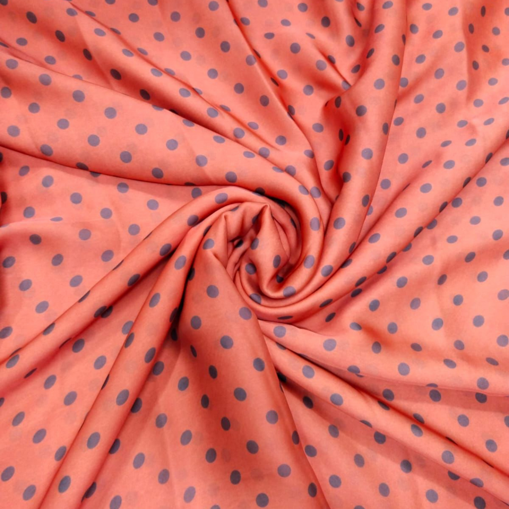 Modern Geometry: Geometric Pattern on Satin Georgette Fabric