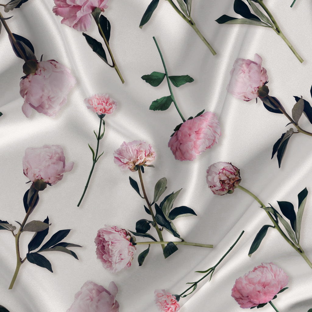 Soft Blossoms: Floral Elegance on Softy Satin