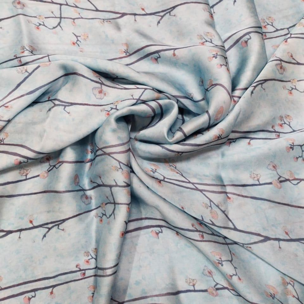 Captivating Fluidity: Satin Georgette's Abstract Watercolor Patterns Unveiled