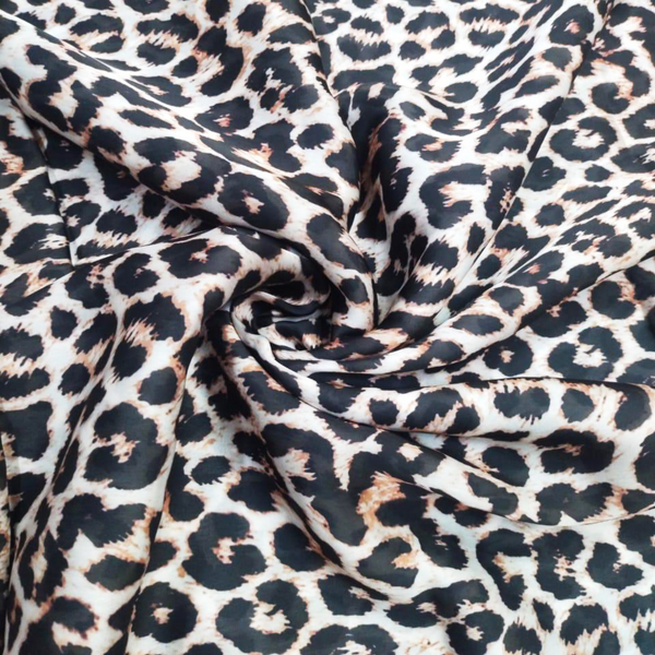 Leopard Animal Print in Satin Georgette OM PK 739