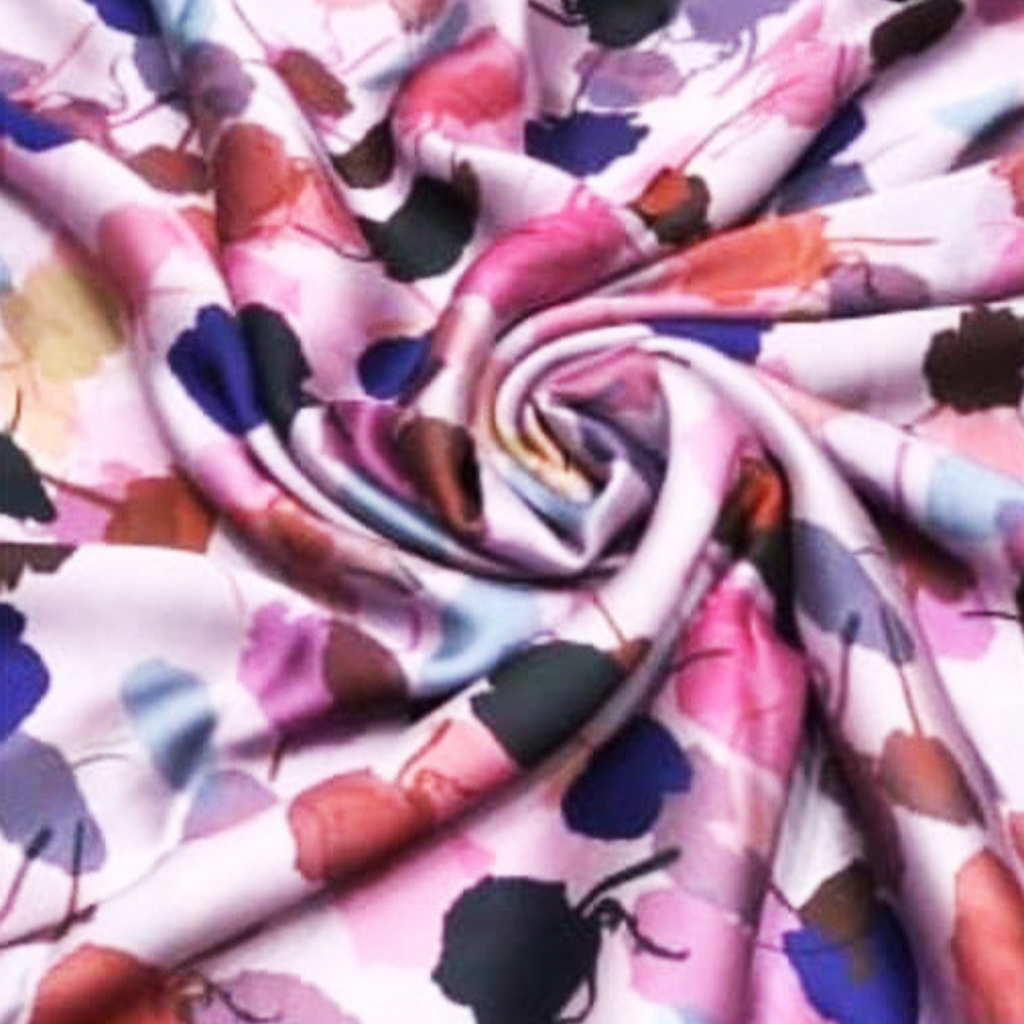 Artistic Watercolor Whimsy: Satin Georgette's Abstract Background Symphony by OM Fabs!