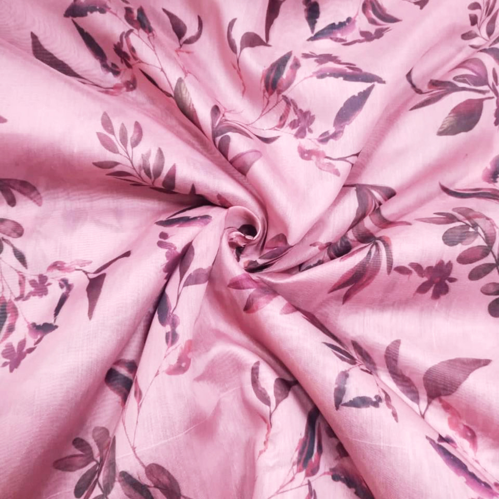 Floral Whispers: Satin Georgette Delight