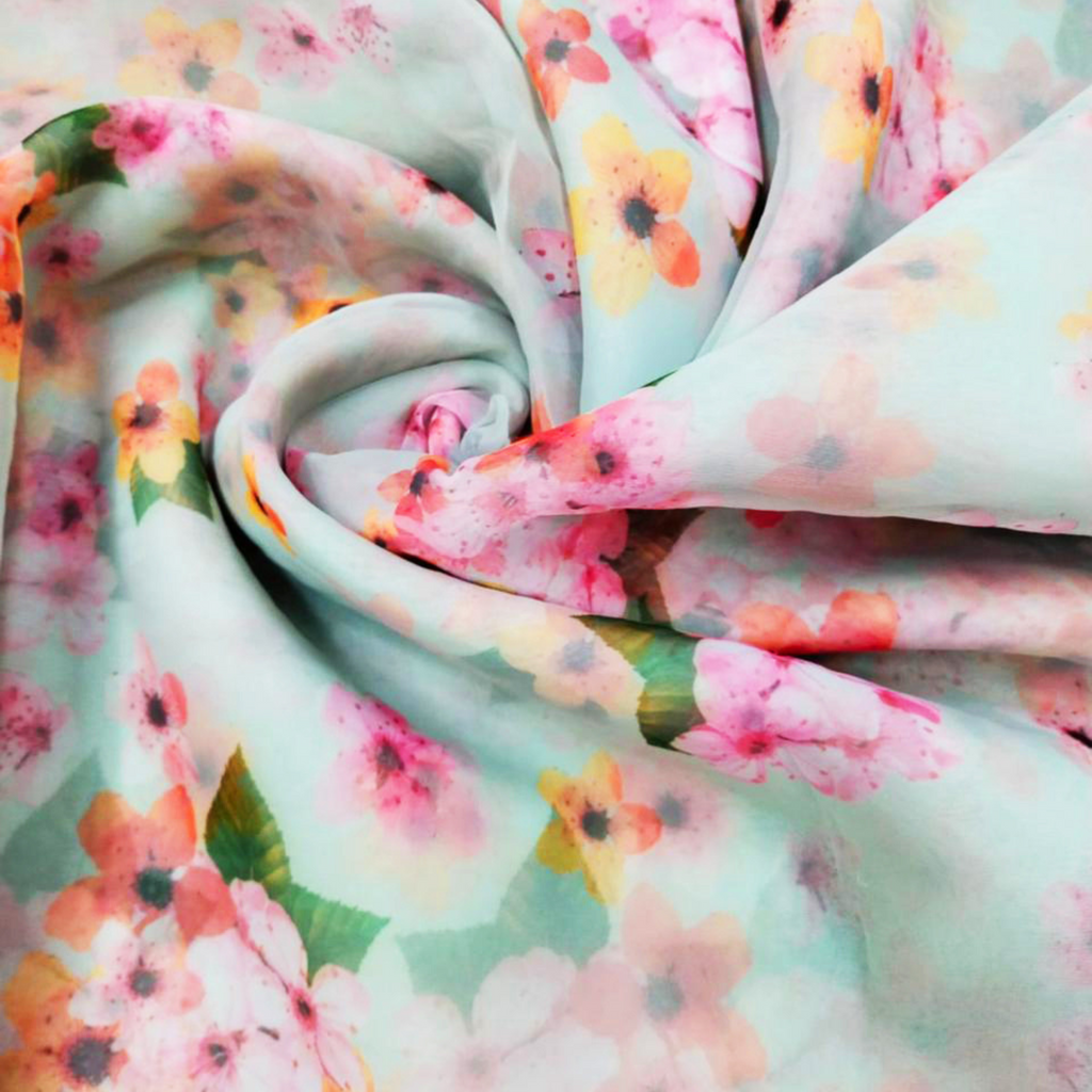 Introducing Om Fabs' Bandhini Collection: Vibrant Satin Georgette Fabrics