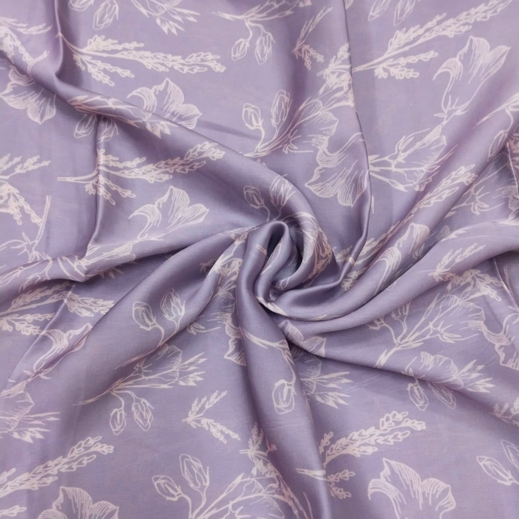 Whispering Petals: Satin Georgette Fabric in Floral Bliss