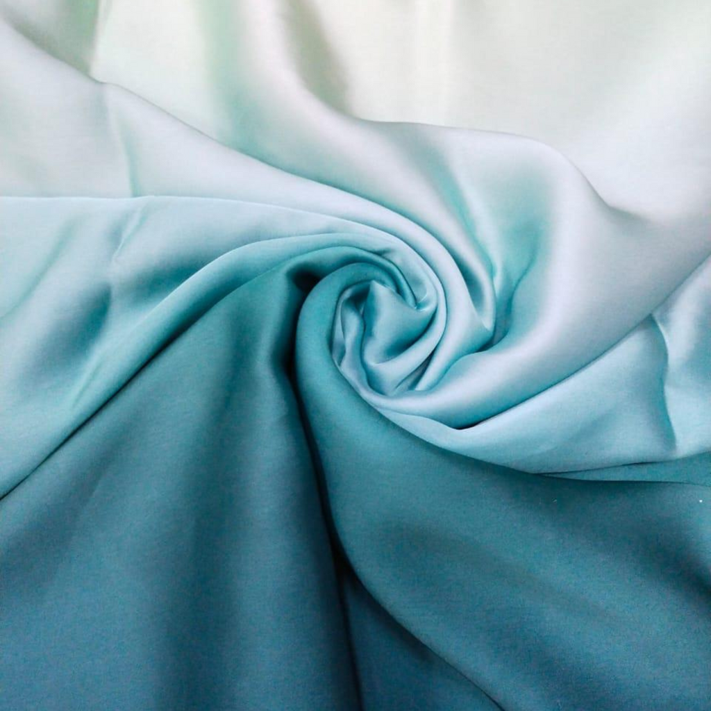 Shifting Hues: Mesmerizing Ombre Delight in Satin Georgette