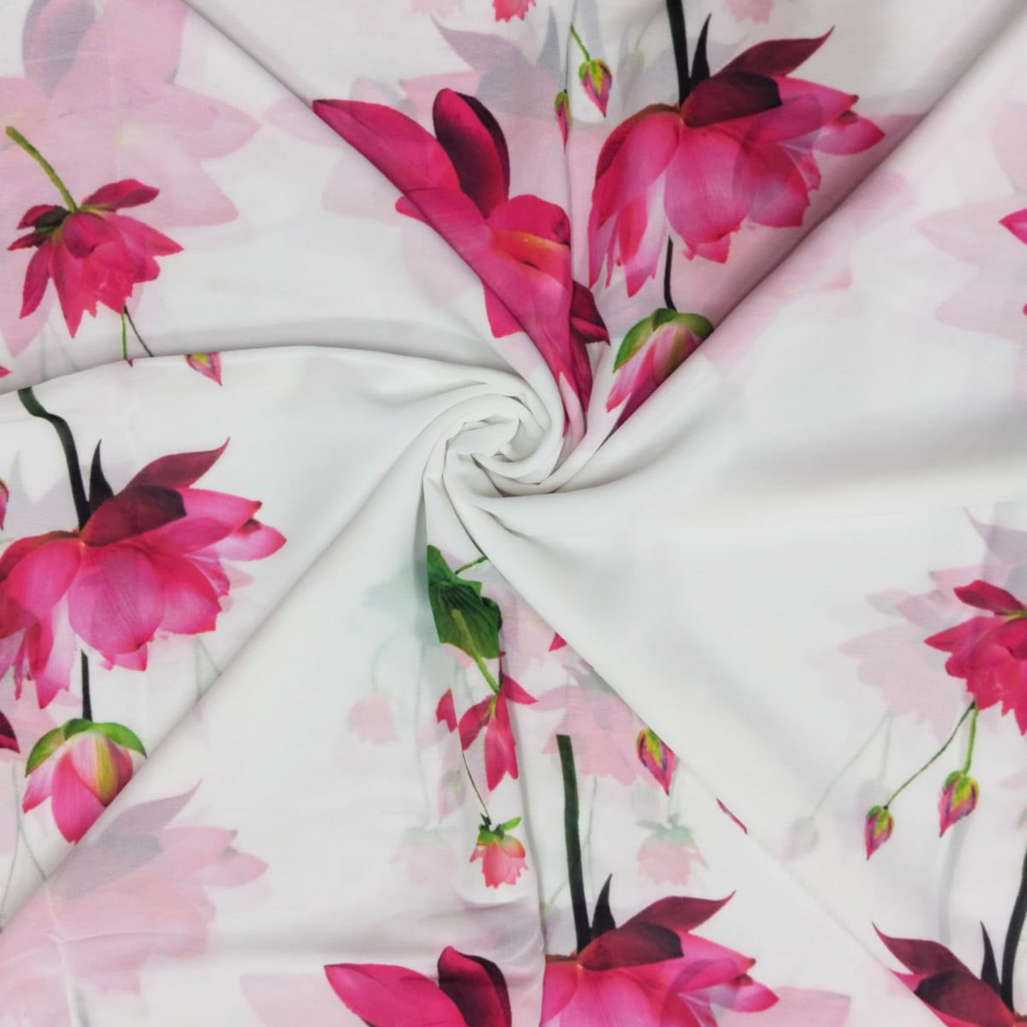 Enchanted Garden: Embrace Nature's Beauty in Satin Georgette