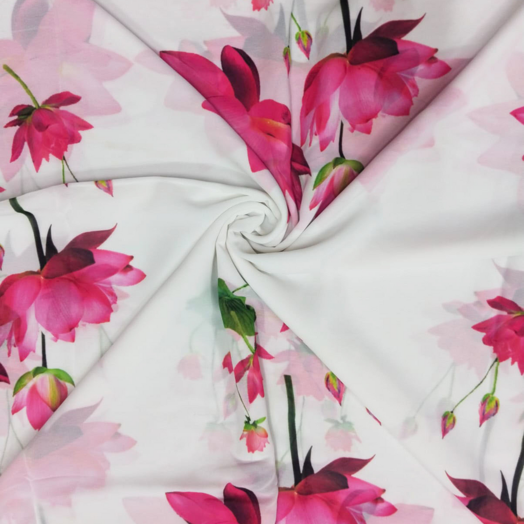 Enchanted Garden: Embrace Nature's Beauty in Satin Georgette