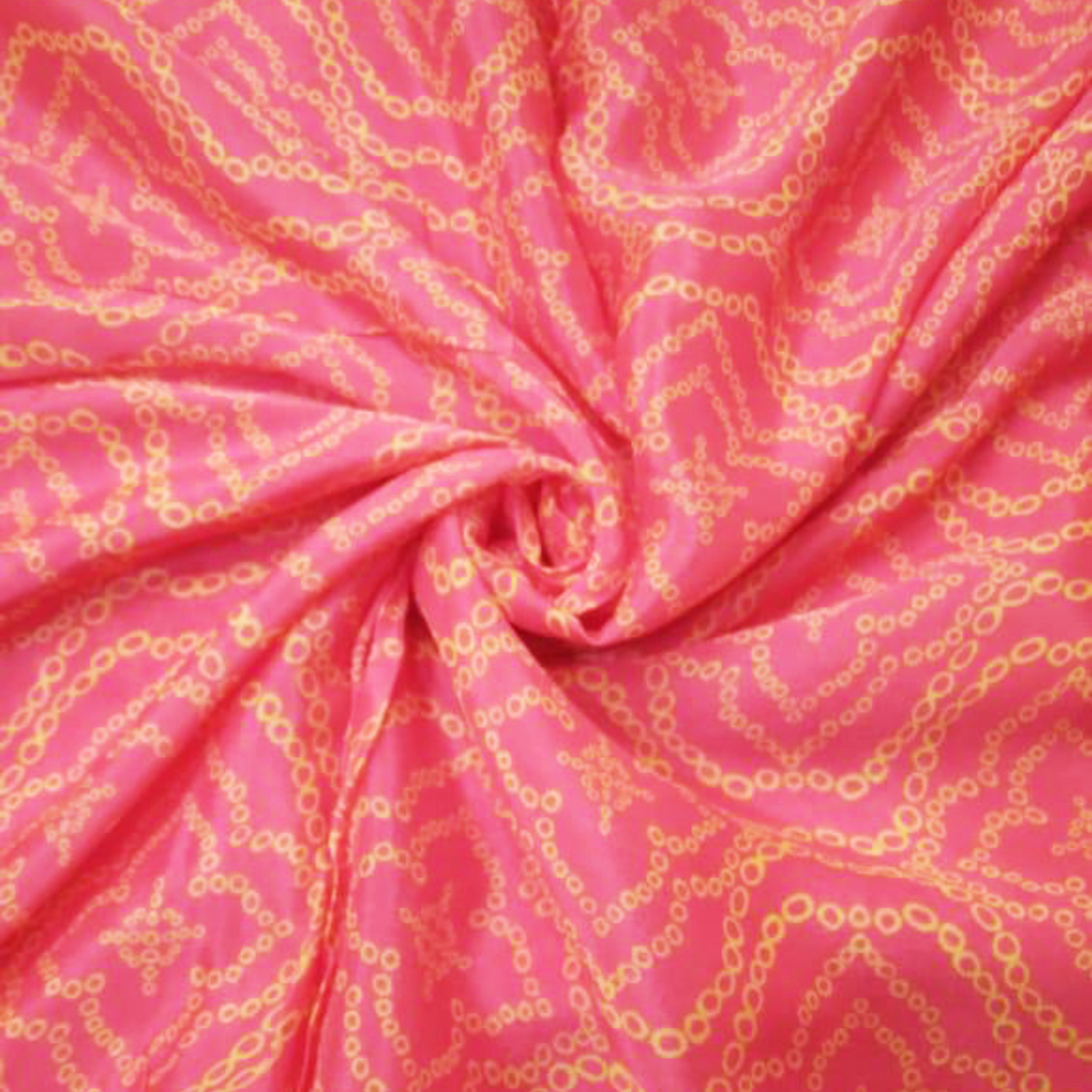 Bandhini: Exquisite Satin Georgette Fabrics Adorned with Intricate Tie-Dye Artistry!