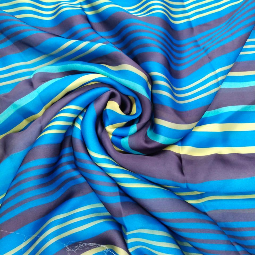 Chic Geometric: Satin Georgette Fabrics with Stylish Stripes
