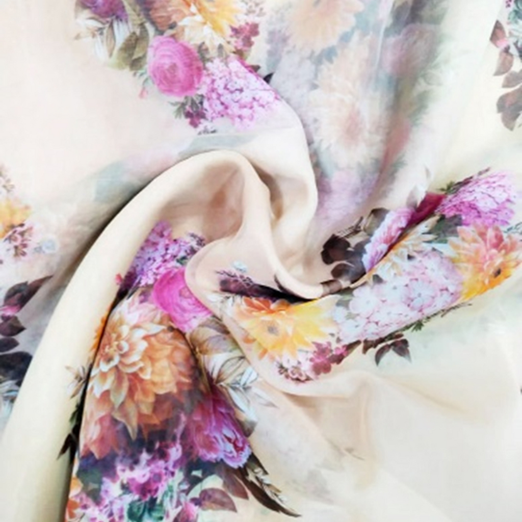 Satin Georgette: Embrace the Timeless Beauty of Floral Patterns in Luxurious Satin Georgette Fabric