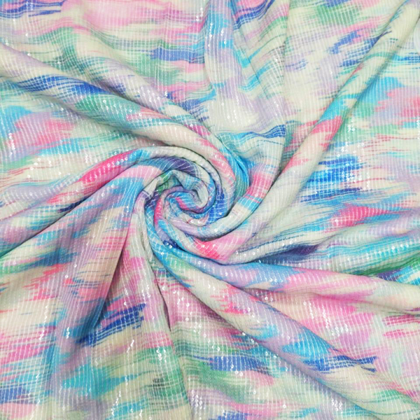 Multi Abstract Print on Pure Modal Satin OM TK 17