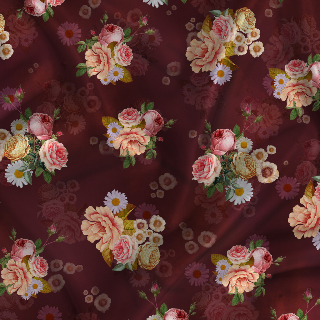 Floral Radiance: Exquisite Patterns on Modal Satin