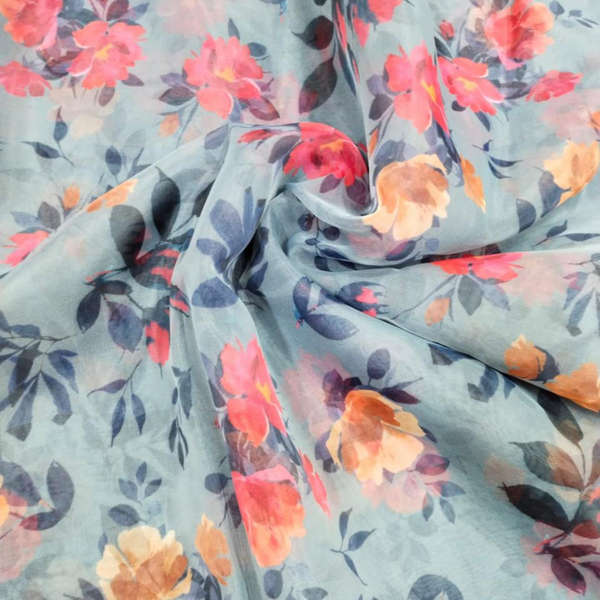 Blooming Elegance: Embrace Nature's Beauty with Floral Patterns on Satin Georgette