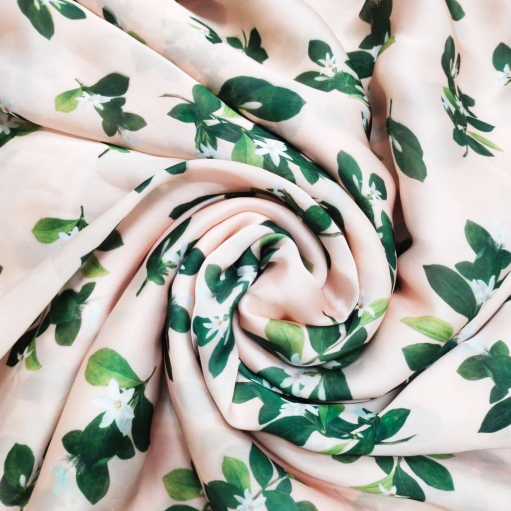 Blooming Beauty: Satin Georgette Flourishes with Floral Patterns