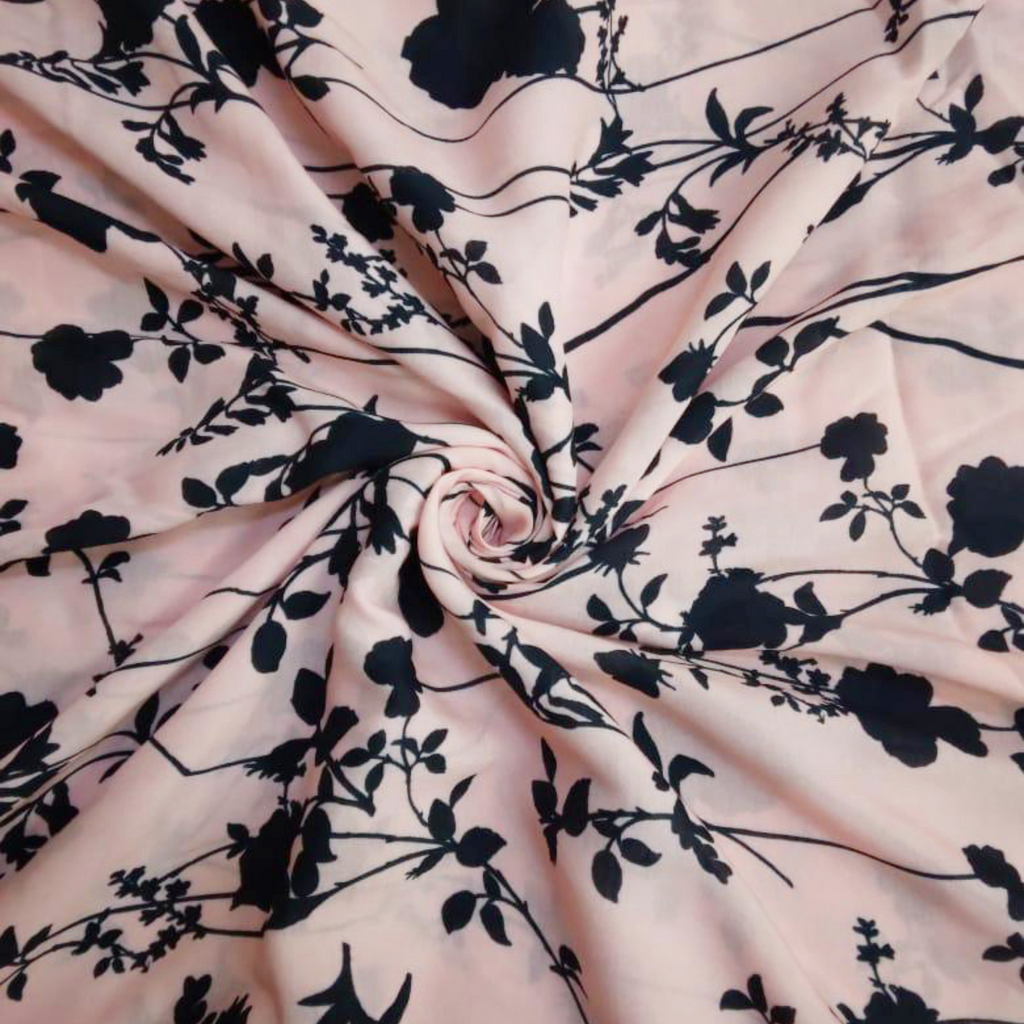 Blooming Dreams: Satin Georgette's Abstract Floral Delights