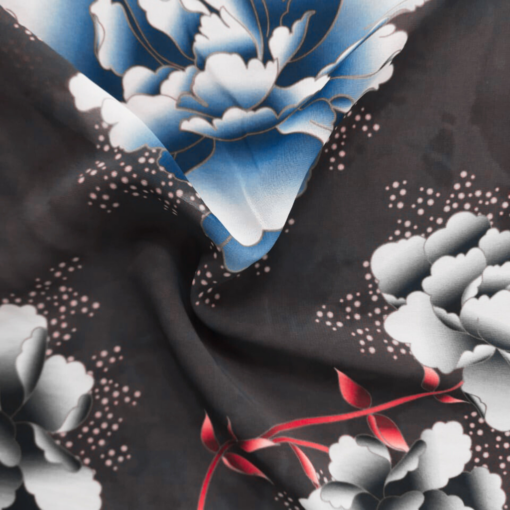 Blooming Beauty: Floral Patterns on Satin Georgette