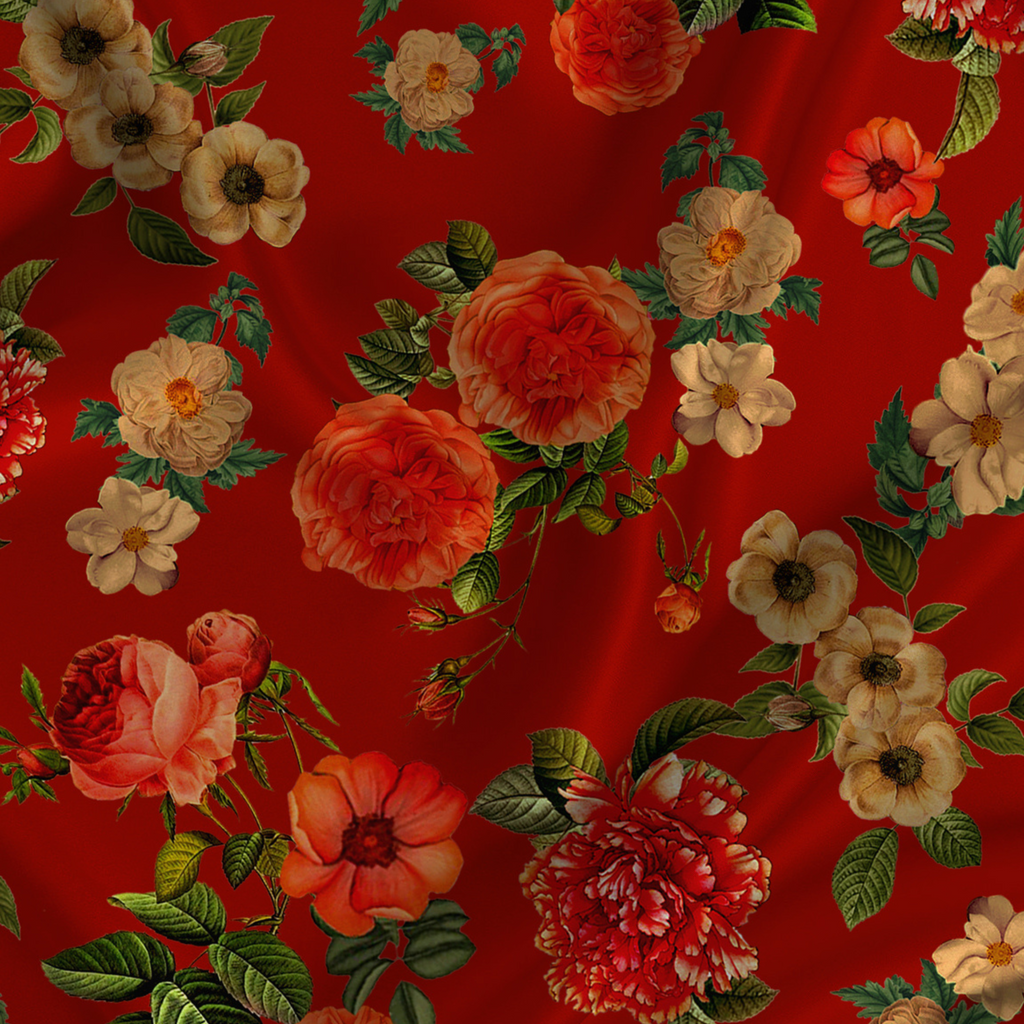 Blooming Botanica: Satin Georgette's Floral Botanical Motifs Radiate Natural Splendor, Crafted by OM Fabs!