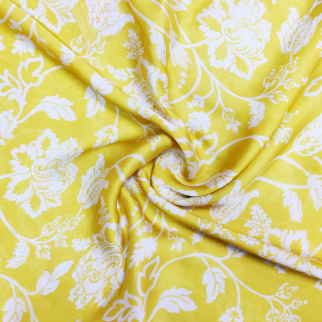 Elegant Heritage: Traditional Pattern on Crepe Silk